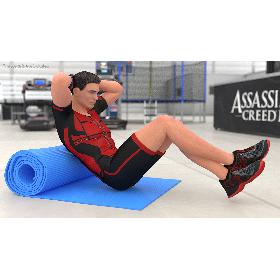 Fitness Trainer Doing Crunches 3D model